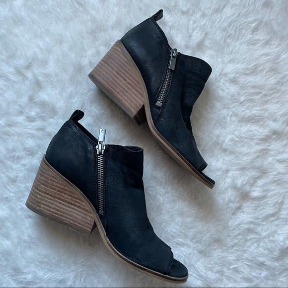 Lucky Brand Leather Peep Toe Booties  Size 6.5 - Picture 5 of 5